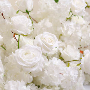 Chemin <span class=keywords><strong>de</strong></span> fleurs blanches artificielles WG240037-1 personnalisé <span class=keywords><strong>de</strong></span> haute qualité fleurs d'allée <span class=keywords><strong>de</strong></span> mariage chemin <span class=keywords><strong>de</strong></span> fleurs blanches artificielles - Product Image 2