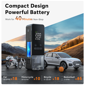 <span class=keywords><strong>Compresseur</strong></span> d'air portable sans fil mini 150 PSI, gonfleur à batterie grande capacité, moniteur de pression des pneus, manomètre numérique, arrêt automatique - Product Image 3