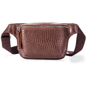 Personnalisé Mini Taille Poitrine <span class=keywords><strong>Sac</strong></span> Brun Foncé Crocodile Ceinture <span class=keywords><strong>Sac</strong></span> <span class=keywords><strong>Banane</strong></span> <span class=keywords><strong>Sac</strong></span> de Taille Pour Homme Et <span class=keywords><strong>Femme</strong></span> - Product Image 1