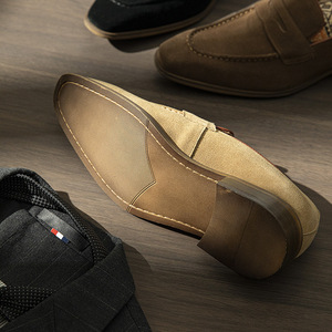 High-quality suede leather men's formal business loafers - one-piece casual <b>shoes</b> made of genuine leather - Product Image 4