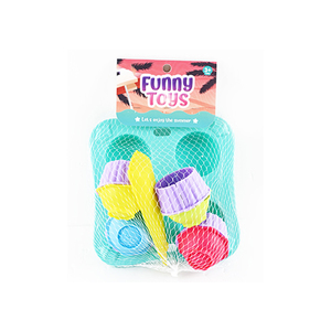 Giocattoli estivi da spiaggia per bambini stampo a forma di torta per esterni strumenti da gioco con sacca a rete per vacanze al mare Sandbox giocattolo per attività - Product Image 3