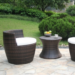 Leisure 3pcs Contemporary Outdoor Furniture Rattan <b>Table</b> Chair Set for Hotels Garden Courtyard Villa Farmhouse Apartment - Product Image 3