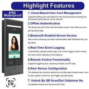 Interphone vidéo Cloud Thinmoo avec écran 7 pouces, ABS, 1080P, détection de mouvement, installation intégrée pour plusieurs appartements, <span class=keywords><strong>SIP</strong></span>, POE, Ethernet - Product Image 5