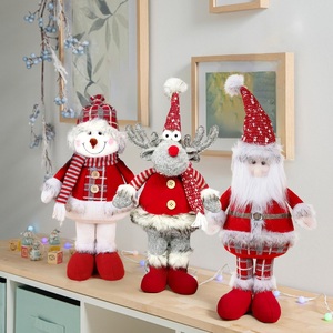 LINGKAI Muñeco de Peluche de Papá Noel y Muñeco de Nieve para Decoración Navideña, Regalo de Navidad, Decoración para Fiestas en Casa - Product Image 1