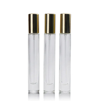 Rouleau carré vide en verre de parfum de fond épais de rectangle de 3ml 5ml 10ml sur la bouteille avec le rouleau d'acier inoxydable pour l'huile essentielle