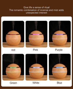 Mini purificador de aire USB de grano de madera, humidificador de aire ultrasónico de vapor frío, aceite esencial, cambio de 7 colores, 130Ml - Product Image 4