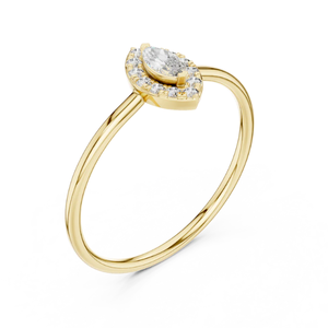 แหวนหมั้นเพชรรัศมีสีเหลืองทองสำหรับข้อเสนอโรแมนติกและวันครบรอบจากอินเดีย - Product Image 3