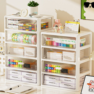 <b>Drawer</b> Style Desktop Storage Box Transparent Multi Layer Shelf Large Capacity Cosmetic Jewelry Organizer Standing Type Rectangle - Product Image 4