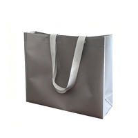 Sac fourre-tout de luxe pour chaussures, gris clair mat, film nacré BOPP + papier kraft, imperméable, écologique, recyclé, avec lamination
