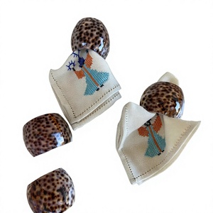 Handmade <b>Silver</b> Plated Luxury Natural Shell Napkin Holder <b>Ring</b> Table Decoration for Beach Wedding Event Party Hotel Restaurant - Product Image 1
