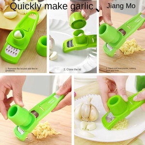 <b>Multifunctional</b> Household Garlic Ginger Grinder Creative Plastic Kitchen Tool Stainless Steel Manual Press <b>Cutter</b> Easy Use Cream - Product Image 3