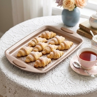 Ensemble de 3 moules à pâtisserie en acier au carbone doré MIXWARES - Plaques de cuisson profondes et peu profondes antiadhésives, ustensiles de cuisson polyvalents résistants au four