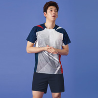 Maillot de sport unisexe personnalisé avec logo imprimé, respirant, à séchage rapide, en polyester, pour badminton et tennis, OEM, nom d'équipe, vêtements de sport personnalisés