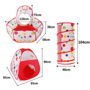 Qbellpet 3 en 1 Tienda de campaña para bebés Corralito con túnel Piscina de bolas Tienda portátil grande para niños <span class=keywords><strong>Bola</strong></span> Pit Túnel para gatear Casa de juegos para niños - Product Image 4