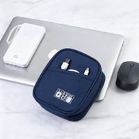 Pochette de voyage personnalisée MKW-4006 avec logo, organiseur portable pour câbles USB numériques, étui de rangement pour écouteurs et chargeurs, petit sac organisateur de câbles
