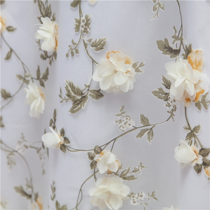 Wholesale Premium Customized Round <strong>Yellow</strong> Flower Printed Organza <strong>Table</strong> <strong>Cloth</strong> for Wedding Party Decor Tablecloth Cover - Product Image 2