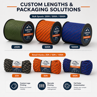 Paracord 550 Type III 4mm 10-1000ft 550 Lbs 7 brins en nylon, 300 couleurs, portable, en vrac, pour la fabrication de bracelets de survie et de cordons DIY
