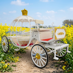 Charrette de mariage électrique Cendrillon en forme de citrouille, chariot à chevaux, buggy électrique - Product Image 1