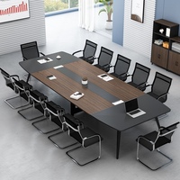 Table de conférence de direction design avec station de charge, gestion des câbles, ergonomique, pour réunions, bureau d'entreprise moderne