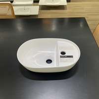 Lavabo en céramique blanc à poser sur comptoir, design artistique, pour salle de bain, de l'usine Sanitary Ware Factory