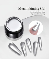 Argent Doré Super Flash Or Miroir Métallique Chrome Nail Art Gel Polish 5g Eau Base Style Français LED Lampe Source Aimant