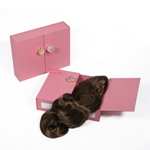 Hộp Quà Tặng Đóng Gói Giấy Bìa Cứng Tùy Chỉnh Màu Hồng Mở Hai Cửa Có Tay Cầm Để Nối Tóc Giả - Product Image 2