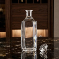 Fabricant de bouteilles en verre carrées de 750 ml en gros, bouteille en verre transparent pour rhum et vin