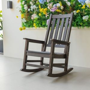 Chaise Adirondack de jardin d'extérieur imperméable de haute qualité en résine plastique, chaise à bascule Adirondack - Product Image 6