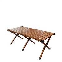 Table de camping extérieure de grande taille en aluminium avec plateau double face, design moderne, pliage rapide et coins renforcés