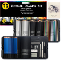 Ensemble de 75 crayons de couleur assortis dans une boîte en carton pour le dessin et le croquis