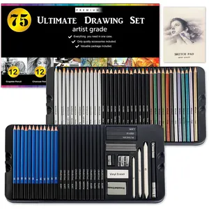 75個Assorted Colored Pencil & Drawing Set
