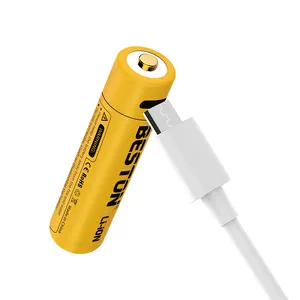 Beston yeni tasarım 1.5V usb üçlü bir AAA Szie 10440 li ion şarj edilebilir pil cep mikro usb şarj portu ile