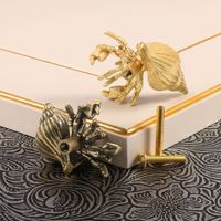Gagang Kabinet Antik Motif Bunga Berongga dari Kuningan, Gagang Laci Cina dari Kuningan Padat, Perlengkapan Furnitur, Gagang Cincin untuk Lemari Pakaian