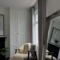 Cortinas de lino personalizadas con forro opaco para ventanas de dormitorio