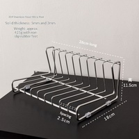Étagère de rangement de cuisine ronde moderne en acier inoxydable 304 robuste pour égouttoir à assiettes, plateau à vaisselle, petit design de câble-organisateur