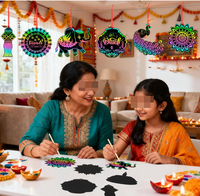 Kit d'Artisanat en Papier Décoratif pour Fête de Diwali : Guirlandes, Bannières, Drapeaux et Ornements à Suspendre pour la Maison, la Chambre, la Cheminée et les Portes