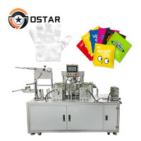 Machine à emballer pliante automatique de gant en plastique jetable machine à emballer blanche de gants de main de nourriture de PE