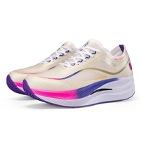 Chaussures de course pour hommes respirantes avec doublure en mesh, semelle en caoutchouc, lacets, pour marathon