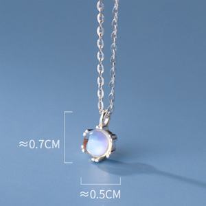 Temperament <b>Sterling</b> <b>Silver</b> <b>Necklace</b> 925 Female Fair Maiden Synthesis Coloured Glaze Pendant <b>Necklace</b> - Product Image 6