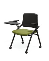 Chaise de conférence pliable ergonomique moderne personnalisée OEM, avec cadre en fer, assise en mousse moulée et dossier en maille PP, multifonctionnelle