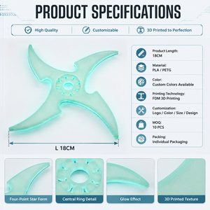 Jouet Fidget Spinner imprimé en 3D avec roulement rotatif, jouet de bureau anti-stress Ninja Star - Product Image 3