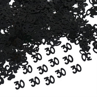 Décoration de fête numérique 15g pour 30e anniversaire, or et argent, noir/bleu, ornements de bureau, paillettes, Chine