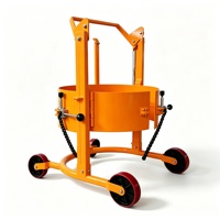 Chariot manuel rotatif pour fûts de 350 kg, robuste, en acier, avec certification CE, roues silencieuses en PU, portée de levage de 100 mm