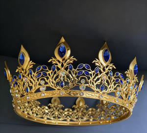 Gold Plated Luxurious Alloy <strong>Kings</strong> Full Round <strong>Crown</strong> for Men - Product Image 3