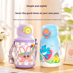 316 Edelstahl-Vakuumbecher mit Cartoon-Motiv, Doppeltrink-Kindertasse, Ansprechendes Design, Große Kapazität, Niedlicher Tragbarer Becher mit - Product Image 1
