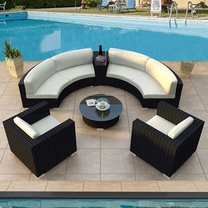 Set <span class=keywords><strong>da</strong></span> <span class=keywords><strong>Giardino</strong></span> Moderno, Divano Sezionale Grande per Esterni, Ideale per Hotel e Appartamenti - Product Image 5