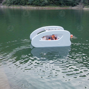Bateau gonflable <span class=keywords><strong>solaire</strong></span> électrique personnalisé et durable, île flottante sociale compacte, bateau lounge aquatique avec abri <span class=keywords><strong>solaire</strong></span> pour l'extérieur - Product Image 4