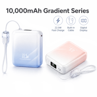 Nouvelle collection 2026 : Chargeur 10000 mAh au design dégradé, Power Bank de poche 22,5 W à charge rapide PD avec cordon de suspension