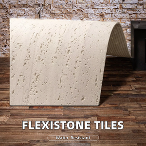 Công nghệ mới hiện đại nội thất bên ngoài mềm cong tường Veneer gạch lớn slab linh hoạt travertine gốm chống cháy không thấm nước 3 năm - Product Image 5