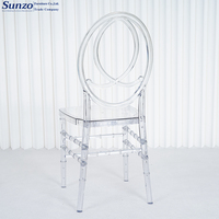 Chaise de salle à manger PC Phoenix en polycarbonate transparent, empilable, design détachable, pour location événementielle, mariages, fêtes, vente en gros